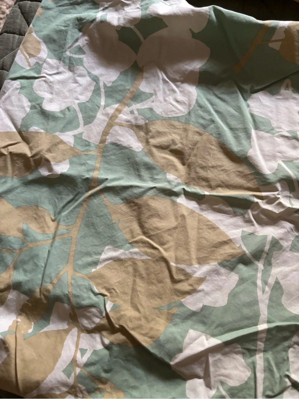 West Elm Floral Pillowcase Set in Mint, White & Tan